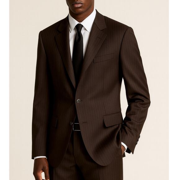 Burberry Wool Pinstripe Suit Jacket 40 Short - Picture 1 of 8